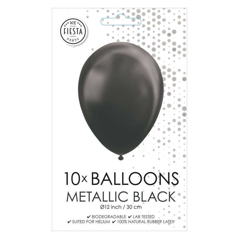 Afbeelding laden in galerijviewer, Globos ballonnen metallic zwart 30cm, 10st.
