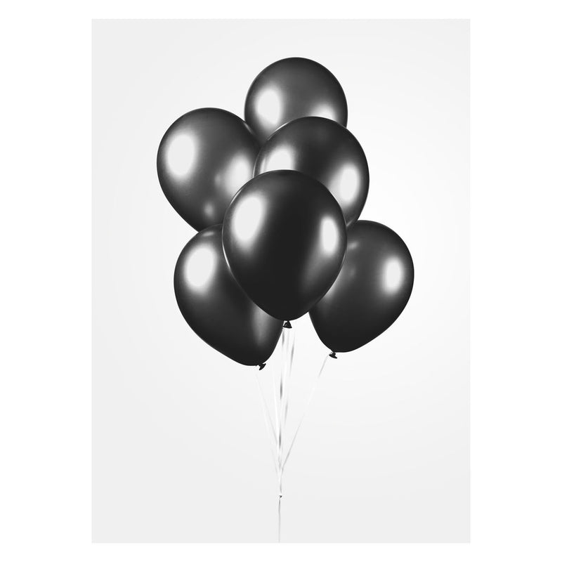 Afbeelding laden in galerijviewer, Globos ballonnen metallic zwart 30cm, 10st.
