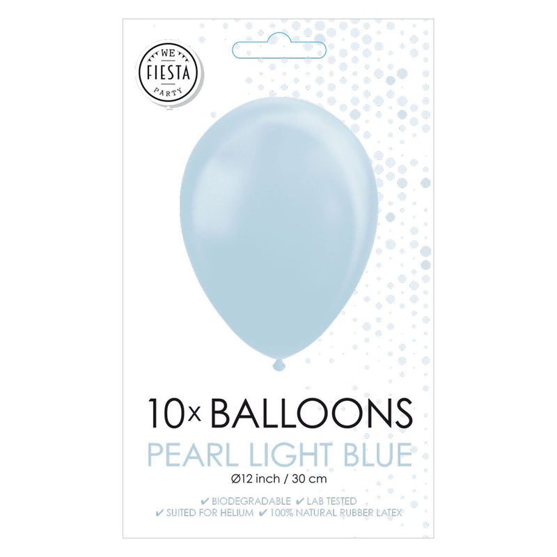 Afbeelding laden in galerijviewer, Globos ballonnen pearl lichtblauw 30cm, 10st.
