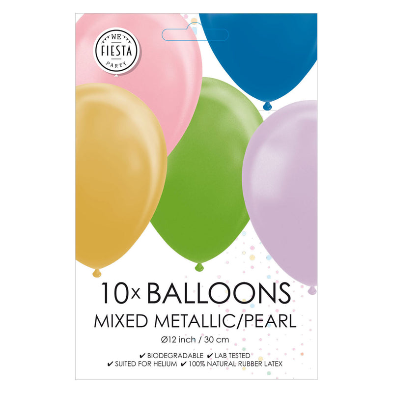 Afbeelding laden in galerijviewer, Globos ballonnen metallic pearl mix kleuren 30cm, 10st.
