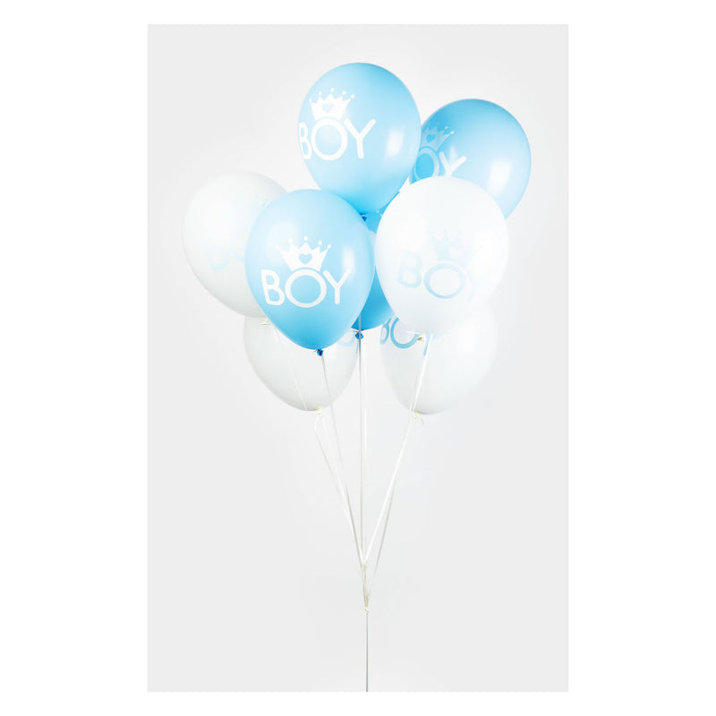Afbeelding laden in galerijviewer, Globos ballonnen zoon baby blauw wit 30cm, 8st.
