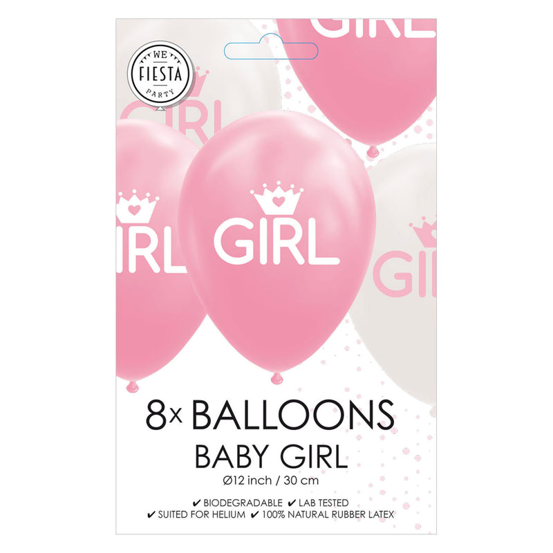 Afbeelding laden in galerijviewer, Globos ballonnen dochter baby roze wit 30cm, 8st.
