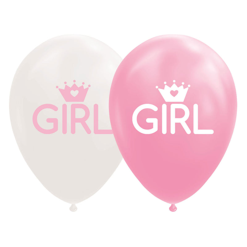 Afbeelding laden in galerijviewer, Globos ballonnen dochter baby roze wit 30cm, 8st.
