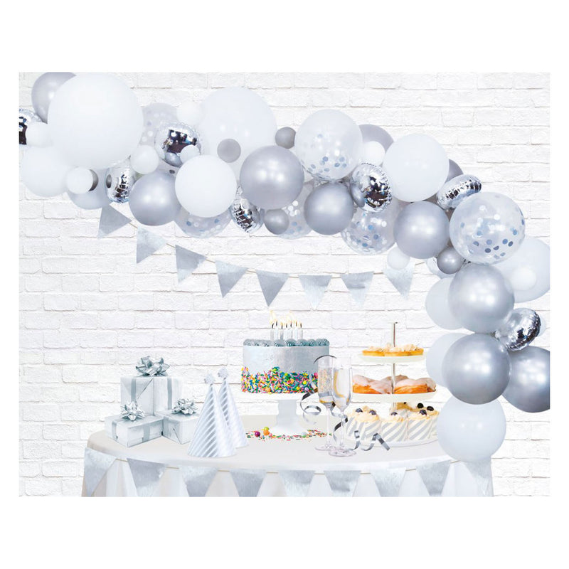 Afbeelding laden in galerijviewer, Globos ballonnen boog set zilver
