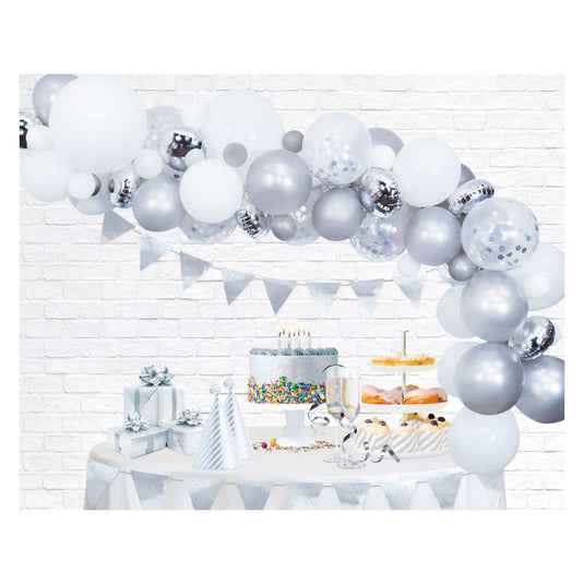 Globos ballonnen boog set zilver