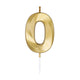 Globos taartkaars 6cm metallic goud no. 0