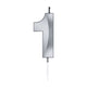 Globos taartkaars 6cm metallic zilver no.1