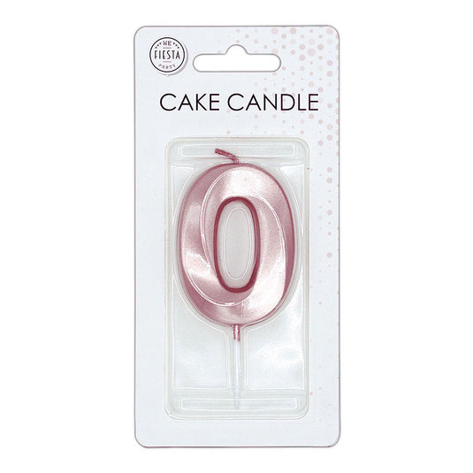 Globos taartkaars 6cm metallic rose goud no. 0