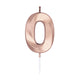 Globos taartkaars 6cm metallic rose goud no. 0