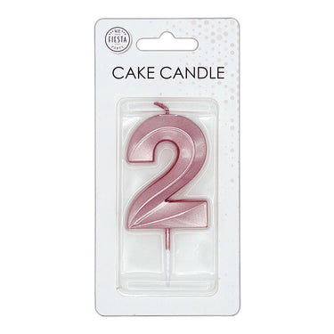 Globos taartkaars 6cmmetallic rose goud no. 2