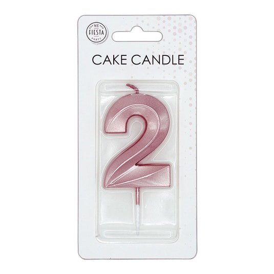 Globos taartkaars 6cmmetallic rose goud no. 2