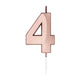 Globos taartkaars 6cm metallic rose goud no. 4