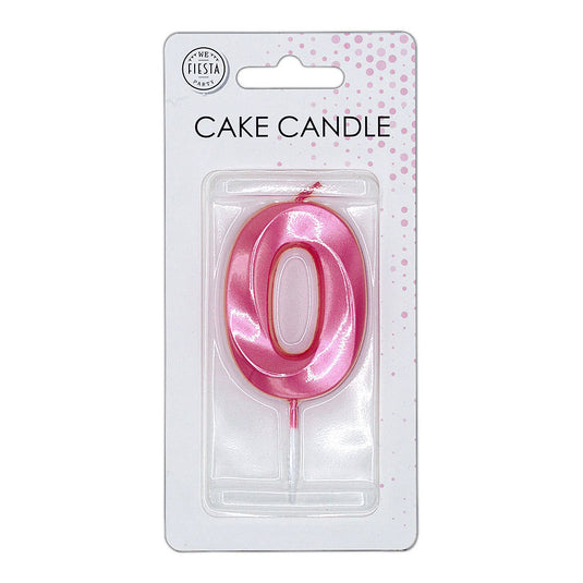 Globos taartkaars 6cm metallic licht roze no. 0