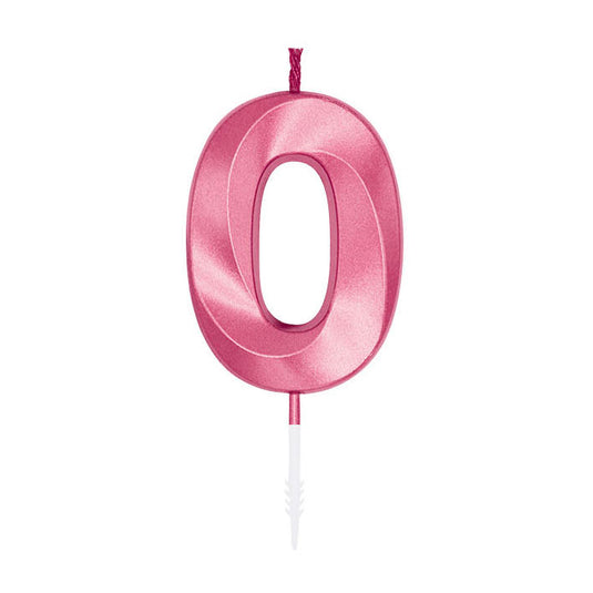 Globos taartkaars 6cm metallic licht roze no. 0