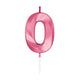 Globos taartkaars 6cm metallic licht roze no. 0