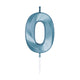 Globos taartkaars 6cm metallic licht blauw no. 0