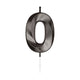 Globos taartkaars 6cm metallic zwart no. 0