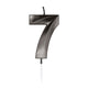 Globos taartkaars 6cm metallic zwart no. 7