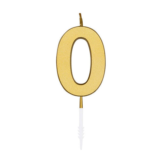 Globos taartkaars 4,5cm metallic goud no. 0