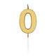 Globos taartkaars 4,5cm metallic goud no. 0