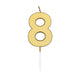 Globos taartkaars 4,5cm metallic goud no. 8