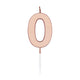 Globos taartkaars 4,5cm metallic rose goud no. 0