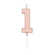 Globos taartkaars 4,5cm metallic rose goud no. 1