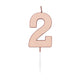 Globos taartkaars 4,5cm metallic rose goud no. 2