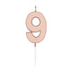 Globos taartkaars 4,5cm metallic rose goud no. 9