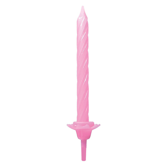 Globos taartkaarsen met houders licht roze - 12st.