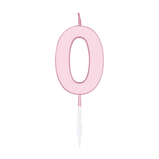 Globos taartkaars 4,5cm pastel roze no. 0