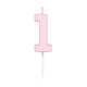 Globos taartkaars 4,5cm pastel roze no. 1