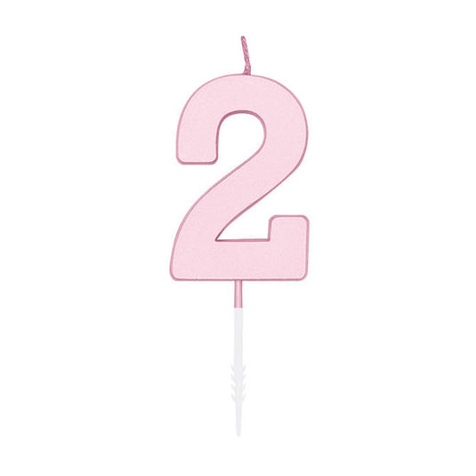 Globos taartkaars 4,5cm pastel roze no. 2