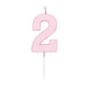 Globos taartkaars 4,5cm pastel roze no. 2