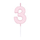 Globos taartkaars 4,5cm pastel roze no. 3