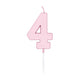 Globos taartkaars 4,5cm pastel roze no. 4