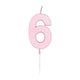 Globos taartkaars 4,5cm pastel roze no. 6