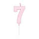 Globos taartkaars 4,5cm pastel roze no. 7