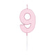Globos taartkaars 4,5cm pastel roze no. 9