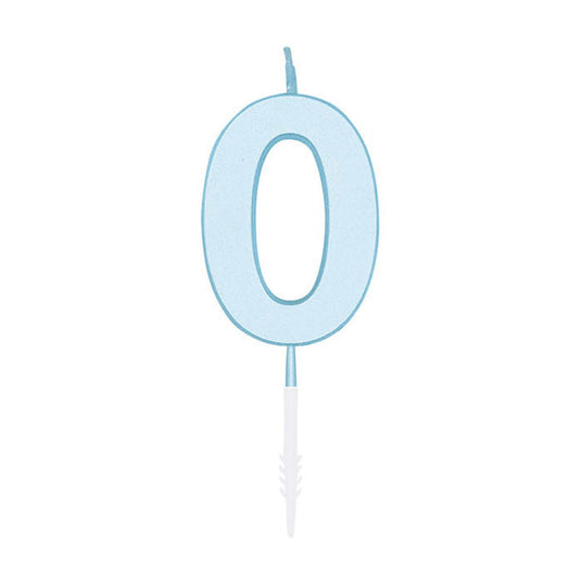 Globos taartkaars 4,5cm pastel blauw no. 0