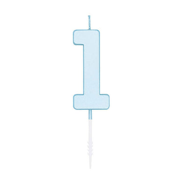 Globos taartkaars 4,5cm pastel blauw no. 1