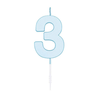 Globos taartkaars 4,5cm pastel blauw no. 3