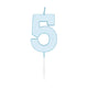 Globos taartkaars 4,5cm pastel blauw no. 5