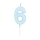 Globos taartkaars 4,5cm pastel blauw no. 6