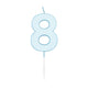 Globos taartkaars 4,5cm pastel blauw no. 8