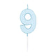 Globos taartkaars 4,5cm pastel blauw no. 9
