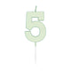Globos taartkaars 4,5cm pastel mint no. 5