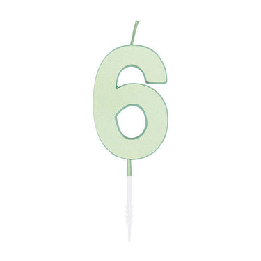 Globos taartkaars 4,5cm pastel mint no. 6