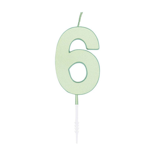 Globos taartkaars 4,5cm pastel mint no. 6