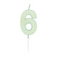 Globos taartkaars 4,5cm pastel mint no. 6
